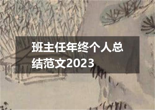 班主任年终个人总结范文2023