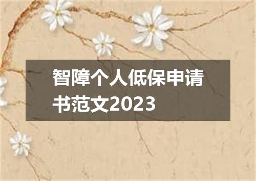 智障个人低保申请书范文2023