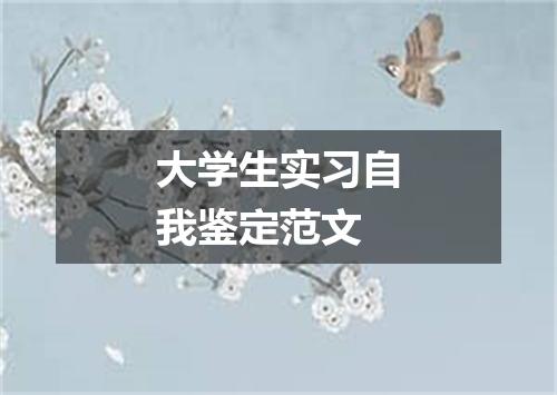 大学生实习自我鉴定范文