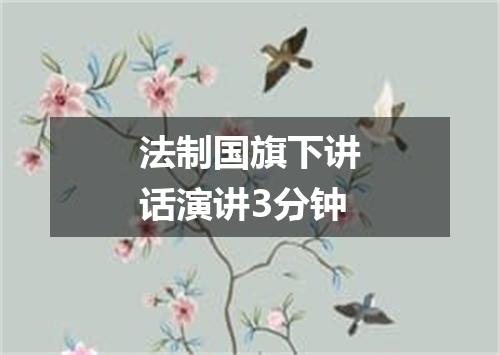 法制国旗下讲话演讲3分钟