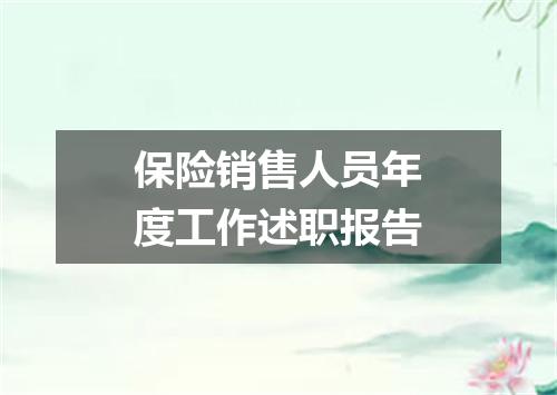 保险销售人员年度工作述职报告