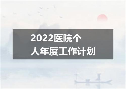 2022医院个人年度工作计划