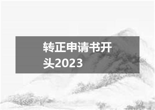 转正申请书开头2023