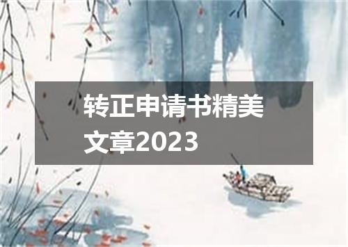 转正申请书精美文章2023