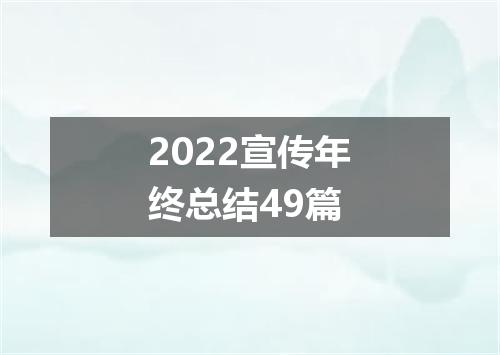 2022宣传年终总结49篇