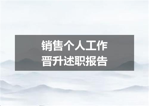 销售个人工作晋升述职报告