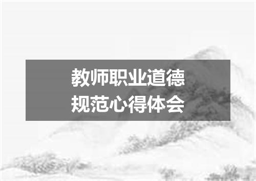 教师职业道德规范心得体会