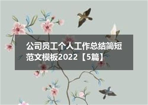 公司员工个人工作总结简短范文模板2022【5篇】