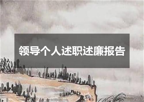 领导个人述职述廉报告