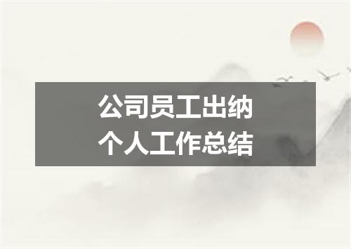 公司员工出纳个人工作总结