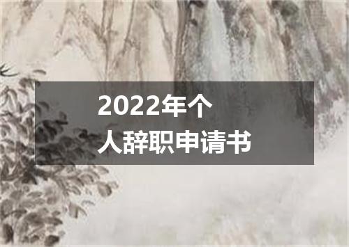 2022年个人辞职申请书