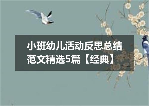小班幼儿活动反思总结范文精选5篇【经典】