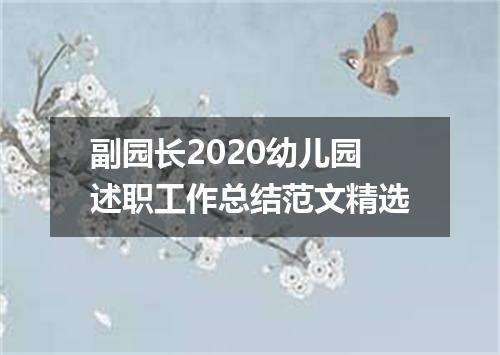 副园长2020幼儿园述职工作总结范文精选