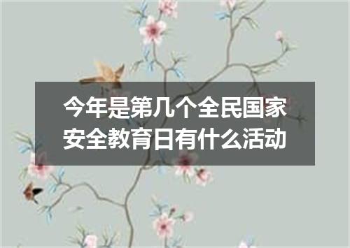 今年是第几个全民国家安全教育日有什么活动