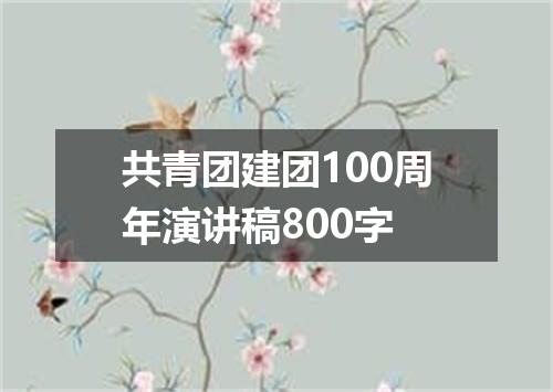 共青团建团100周年演讲稿800字