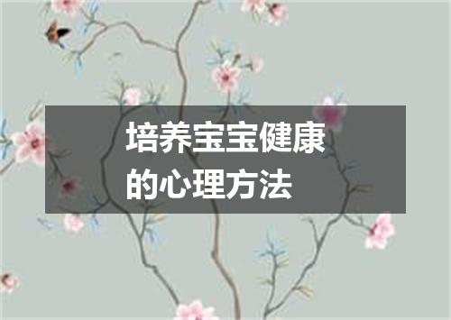 培养宝宝健康的心理方法
