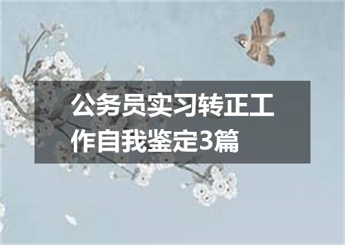 公务员实习转正工作自我鉴定3篇