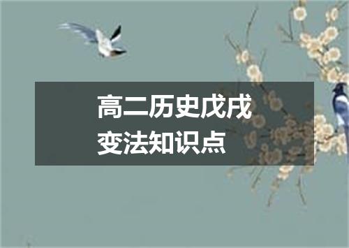 高二历史戊戌变法知识点