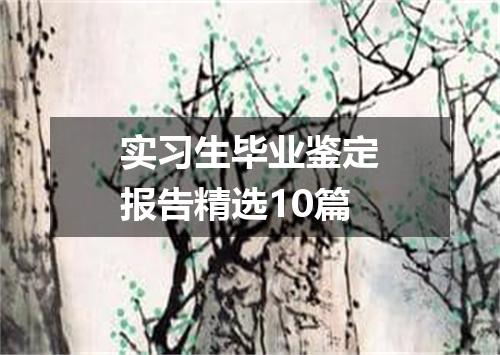 实习生毕业鉴定报告精选10篇