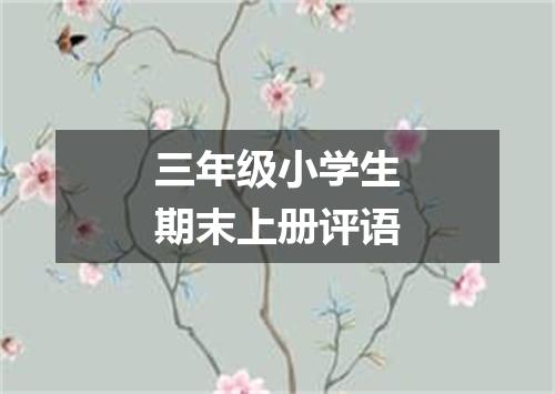 三年级小学生期末上册评语