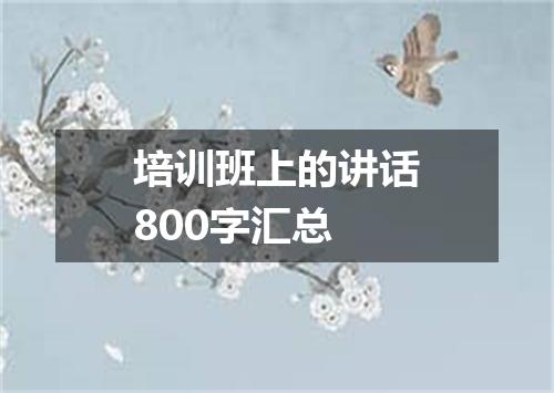 培训班上的讲话800字汇总