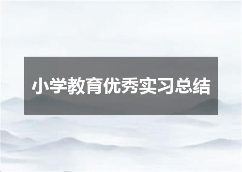 小学教育优秀实习总结