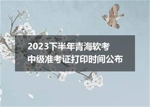 2023下半年青海软考中级准考证打印时间公布