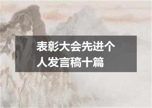 表彰大会先进个人发言稿十篇