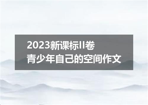 2023新课标II卷青少年自己的空间作文