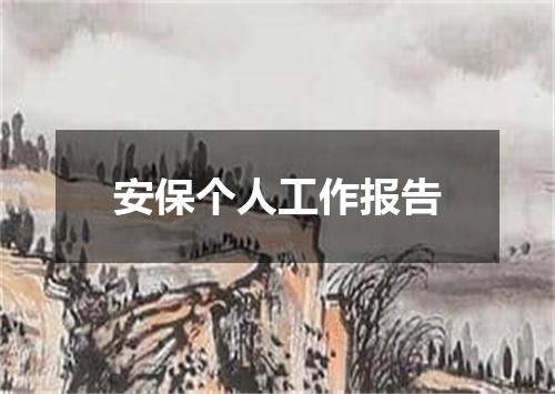 安保个人工作报告