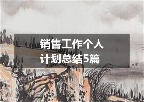 销售工作个人计划总结5篇