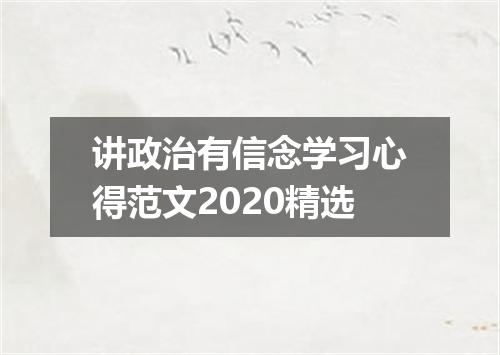 讲政治有信念学习心得范文2020精选