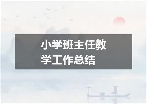 小学班主任教学工作总结