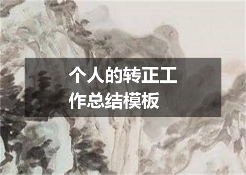 个人的转正工作总结模板