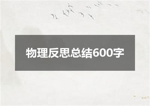 物理反思总结600字
