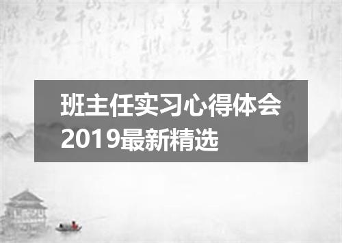 班主任实习心得体会2019最新精选