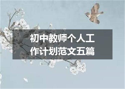 初中教师个人工作计划范文五篇