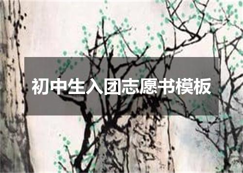 初中生入团志愿书模板