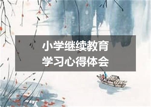 小学继续教育学习心得体会