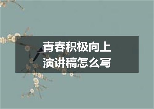 青春积极向上演讲稿怎么写