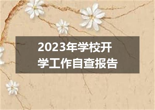 2023年学校开学工作自查报告