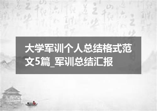 大学军训个人总结格式范文5篇_军训总结汇报