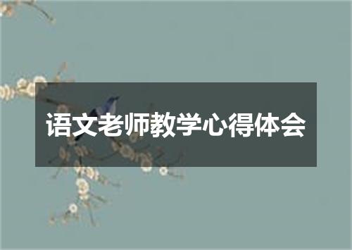 语文老师教学心得体会