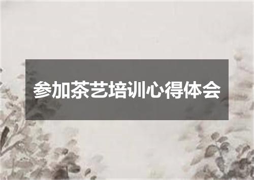 参加茶艺培训心得体会