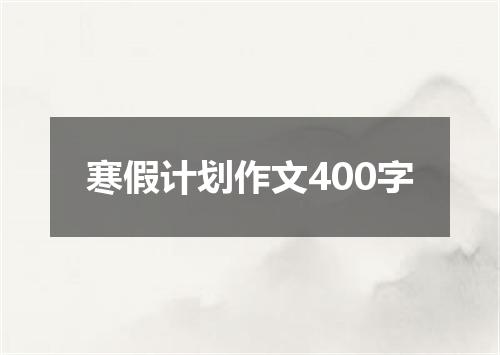寒假计划作文400字