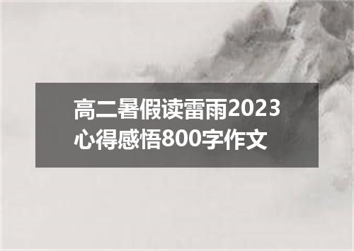 高二暑假读雷雨2023心得感悟800字作文