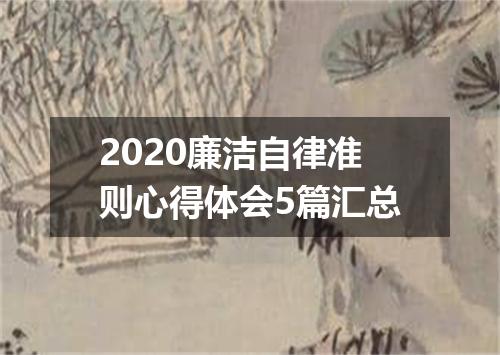 2020廉洁自律准则心得体会5篇汇总