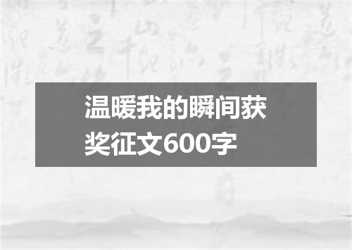 温暖我的瞬间获奖征文600字