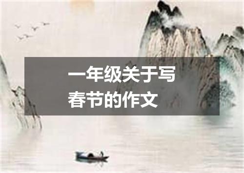 一年级关于写春节的作文
