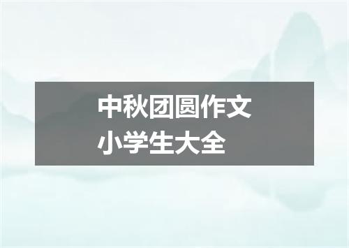 中秋团圆作文小学生大全